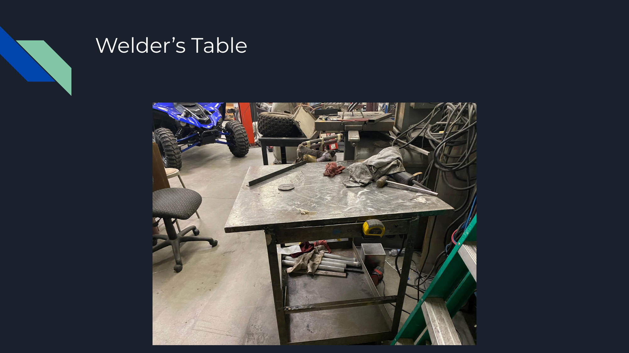 Welding station with MIG setup at Simi Valley metal fabrication shop