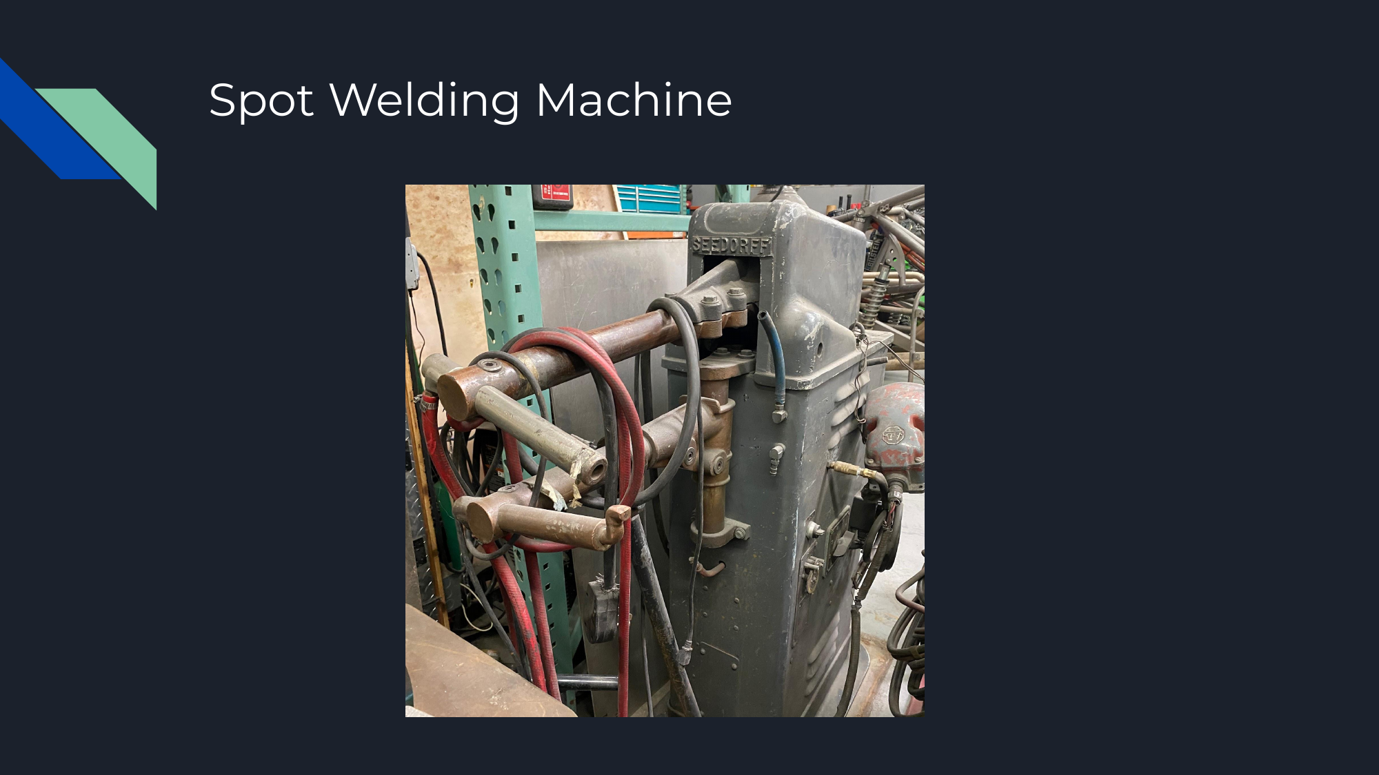 Seedorff resistance spot welder at Ambor Precision Metal Fab