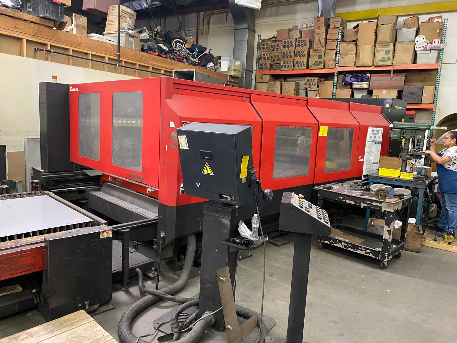 Amada 4,000-watt laser cutter on the floor at Ambor-Palomino Metal Fab